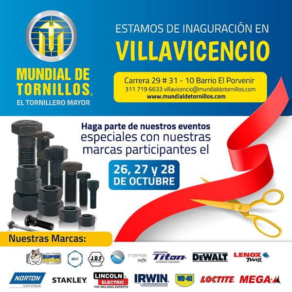 Conozca la nueva sede en Villavicencio de Mundial de Tornillos